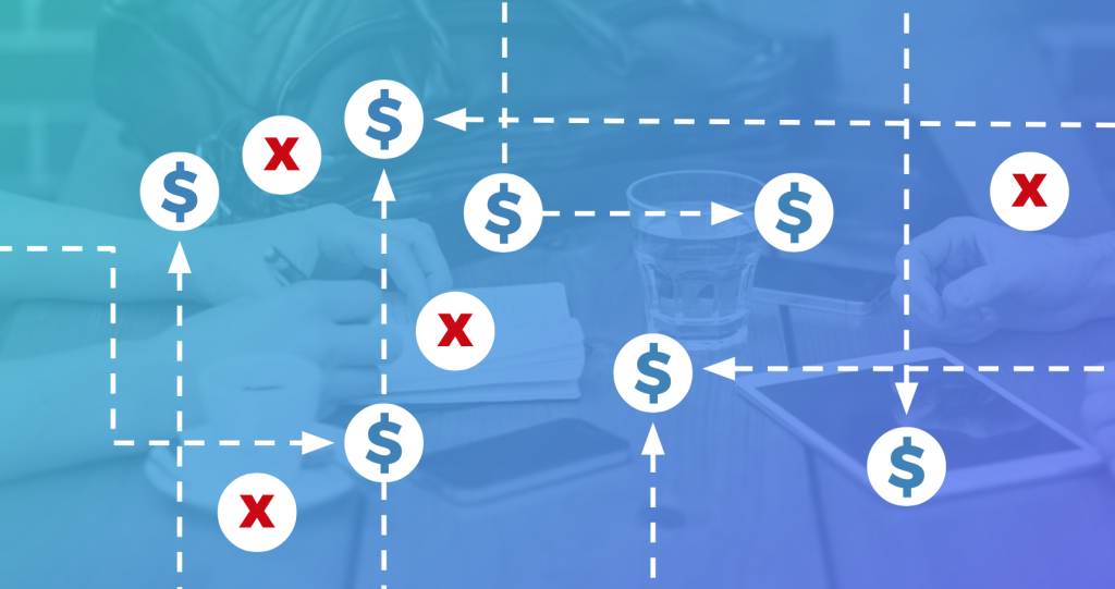 A diagram showing arrows pointing to dollar signs.